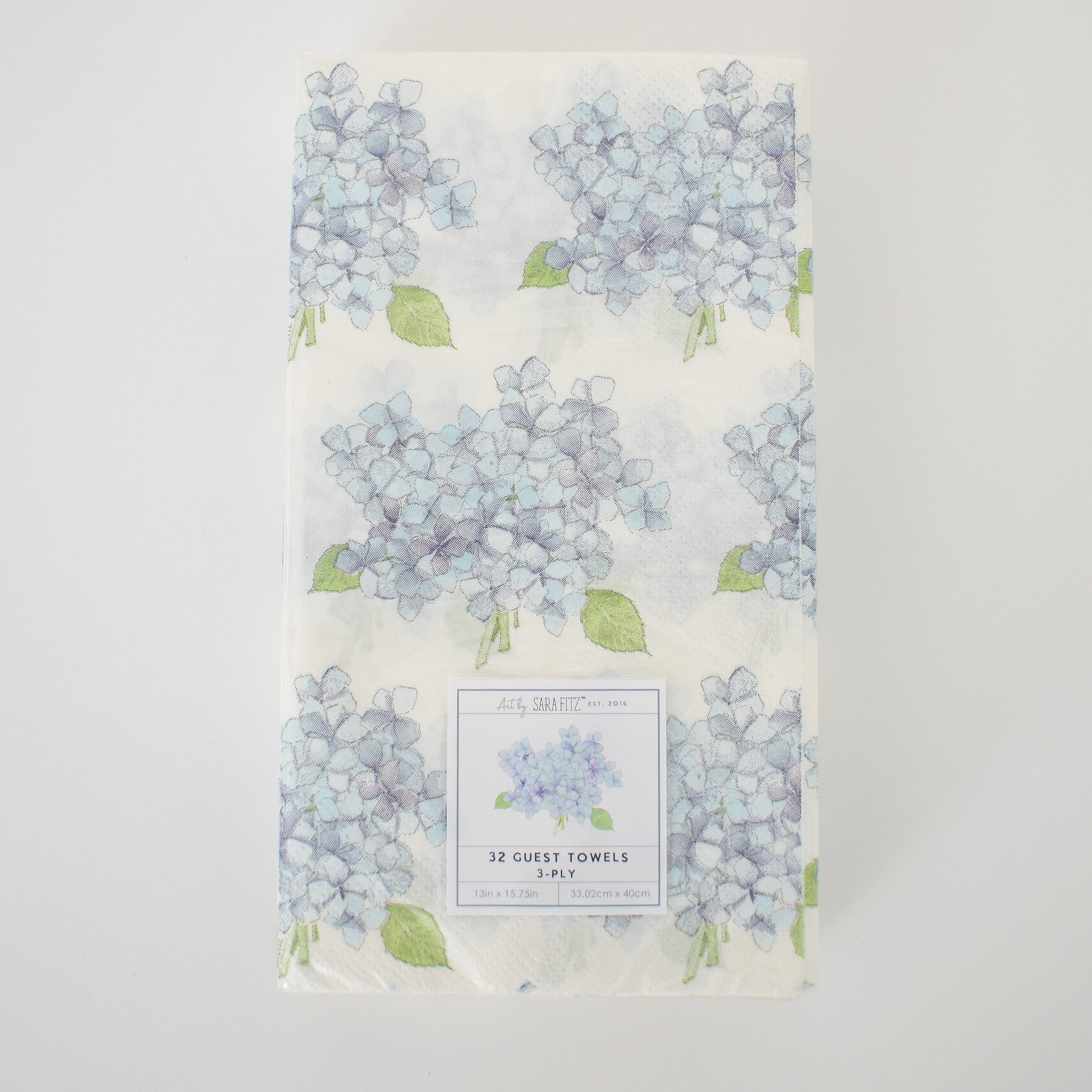 Sara Fitz Hydrangea Paper Guest Towels 32 3Ply Absorbent