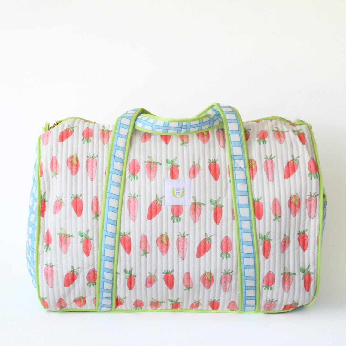 Sara Fitz Weekender Tote Strawberry Roomy Travel Bag