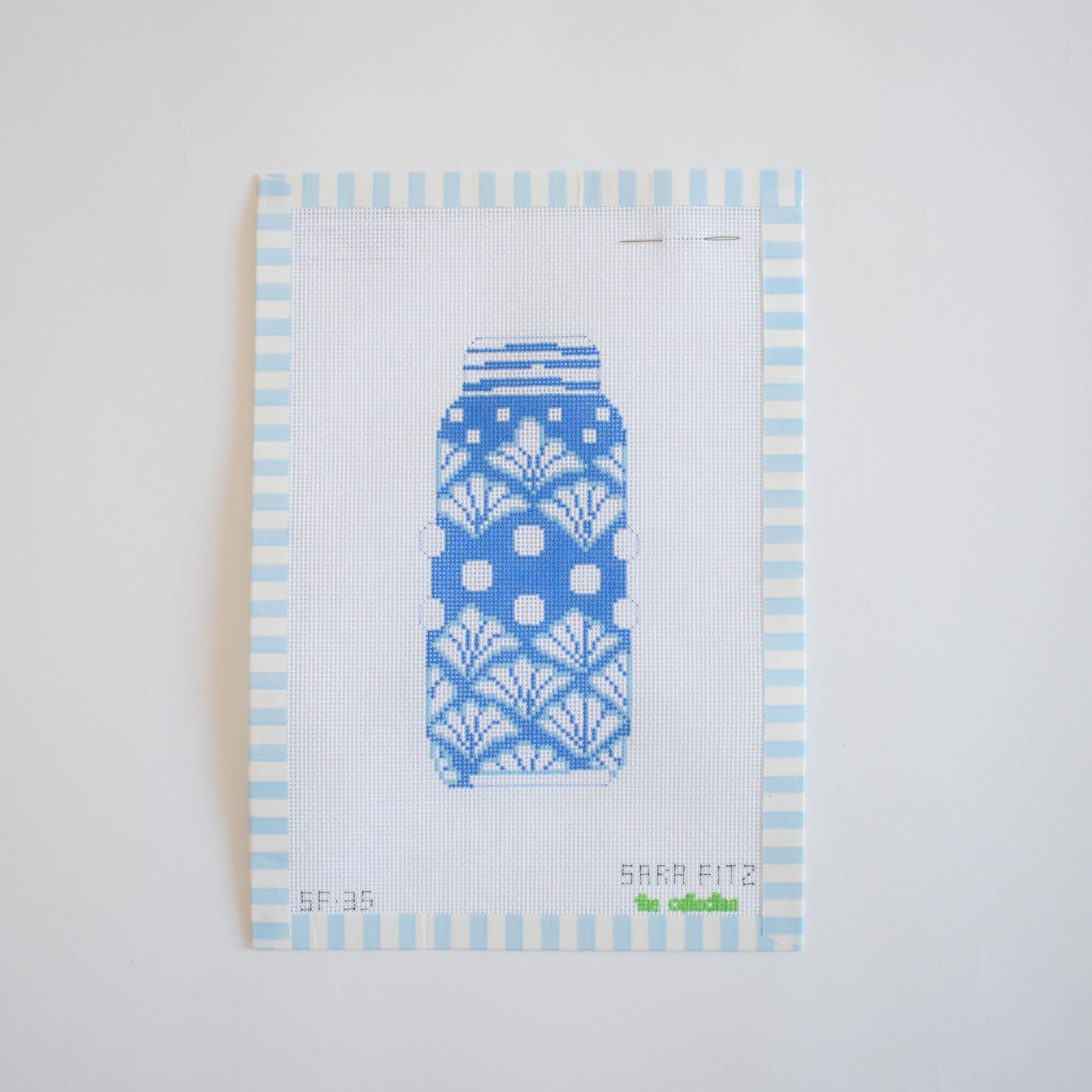 Ginger Jar Shell Needlepoint | Sara Fitz