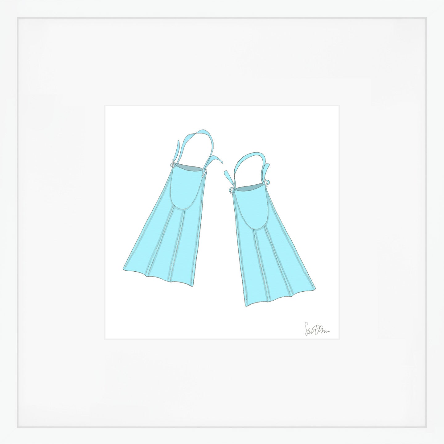 Sara Fitz Swim Fins Art Print Archival Cotton Rag