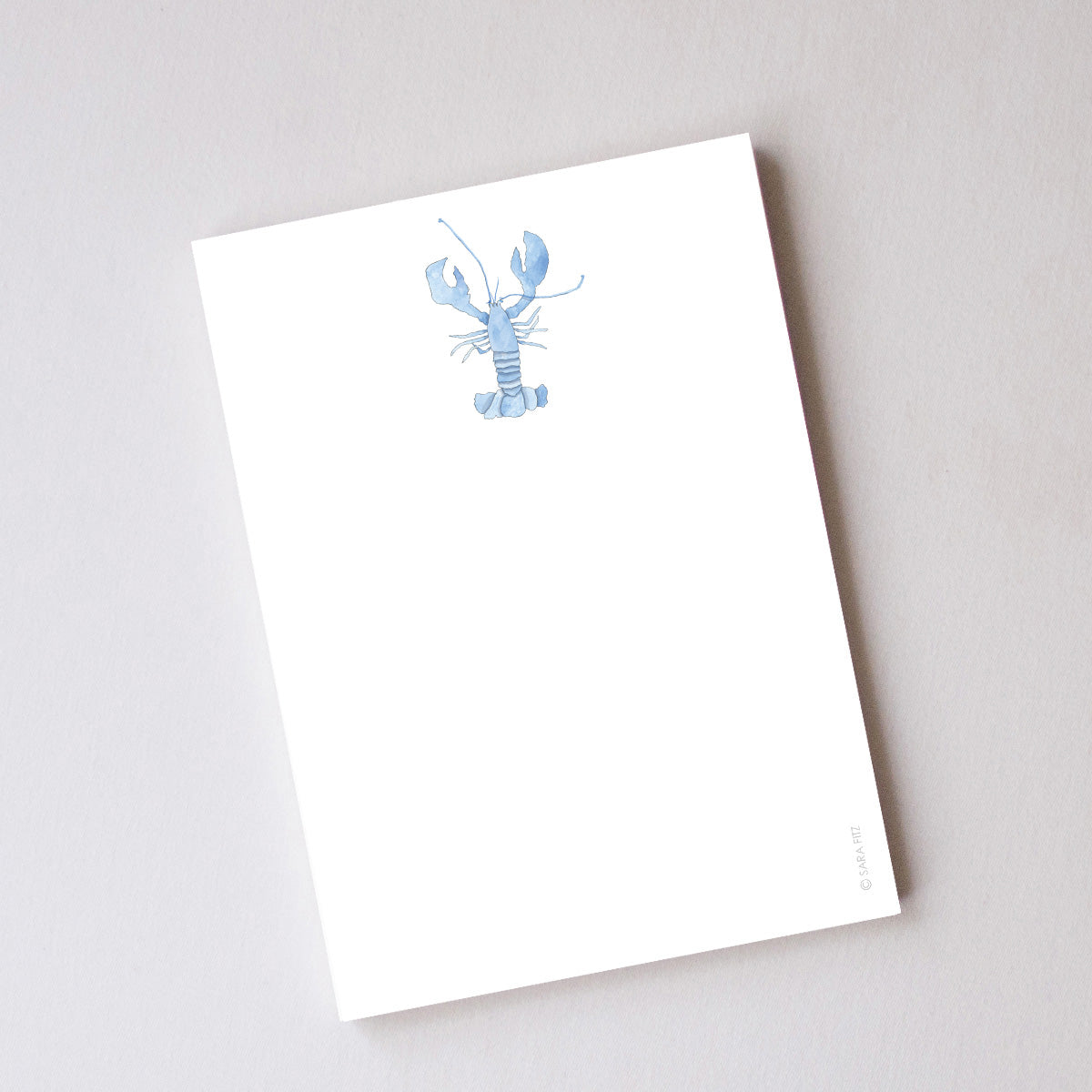 Blue Lobster Notepad by Sara Fitz