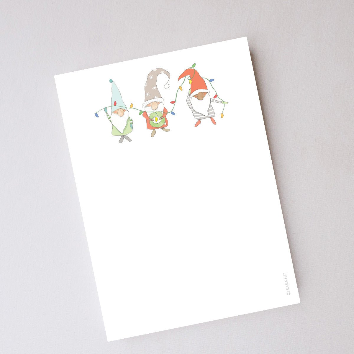 Gnomes Notepad by Sara Fitz