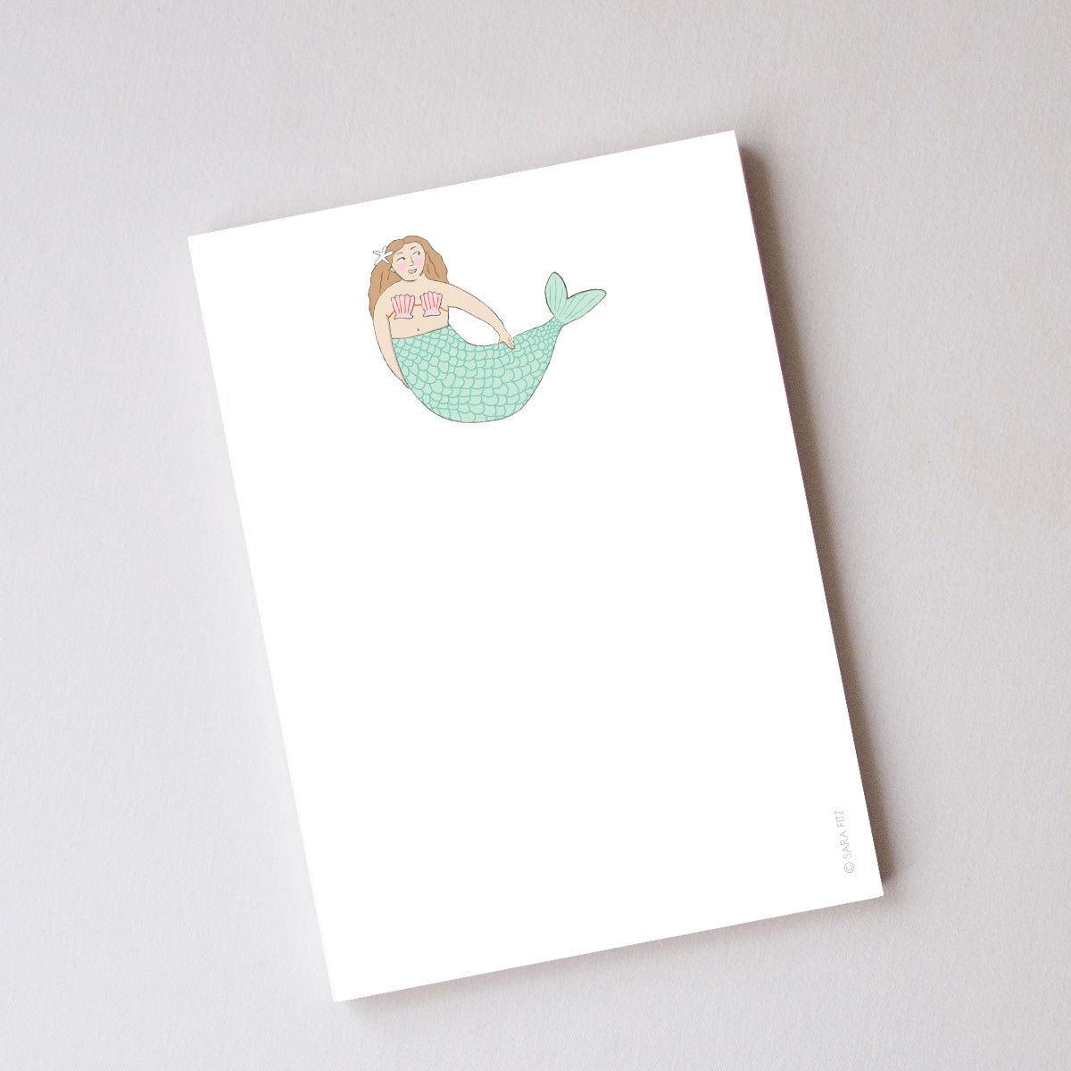 Notepad Mermaid Sara Fitz Mermaid Notepad 5x7 100 Illustrated Pages