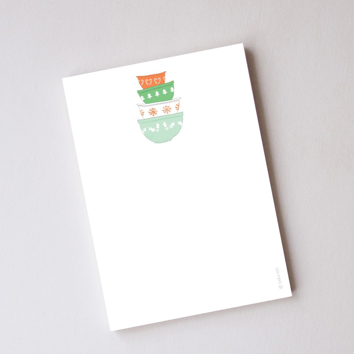 Vintage Mixing Bowls Notepad by Sara Fitz