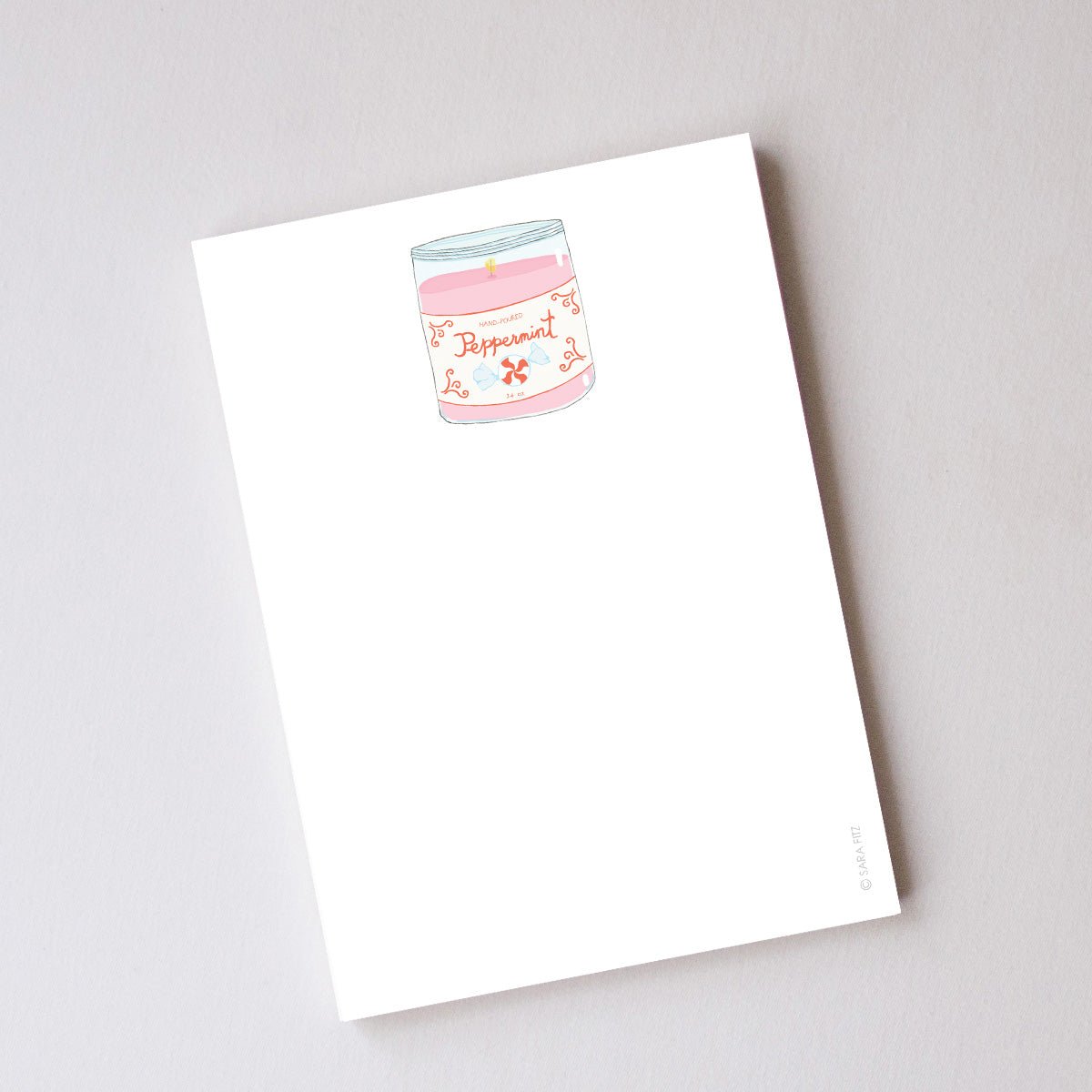 Peppermint Candle Notepad by Sara Fitz