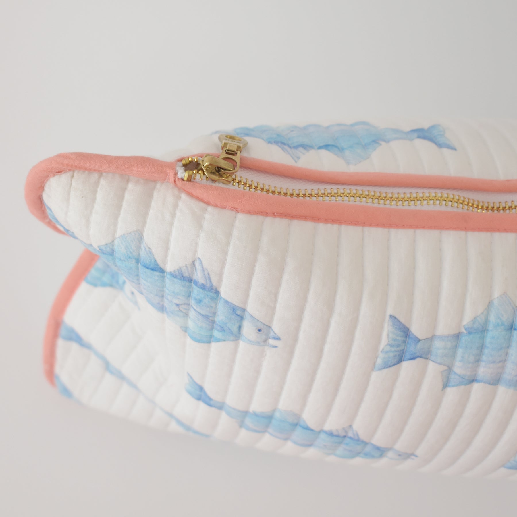 Lumbar Pillow, Blue Fish by Sara Fitz