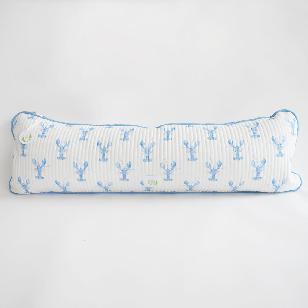 Lumbar Pillow, Blue Lobster by Sara Fitz