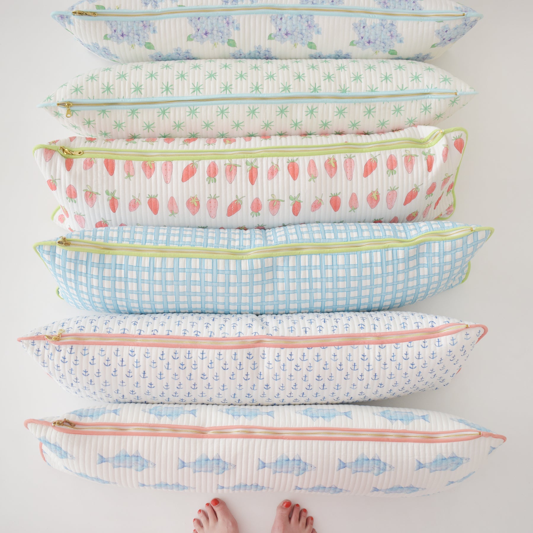 Sara Fitz Lumbar Pillow Anchor 13x35 Cotton