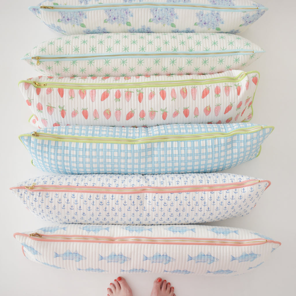 Lumbar Pillow, Blue Weave by Sara Fitz