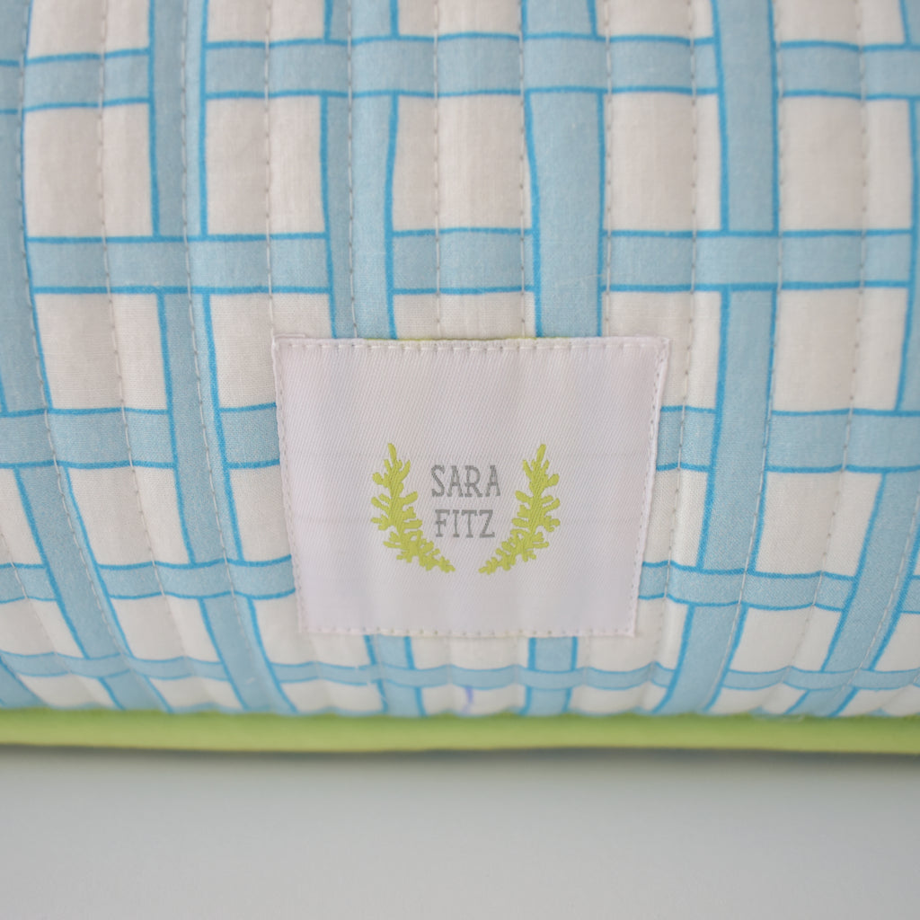 Lumbar Pillow, Blue Weave by Sara Fitz