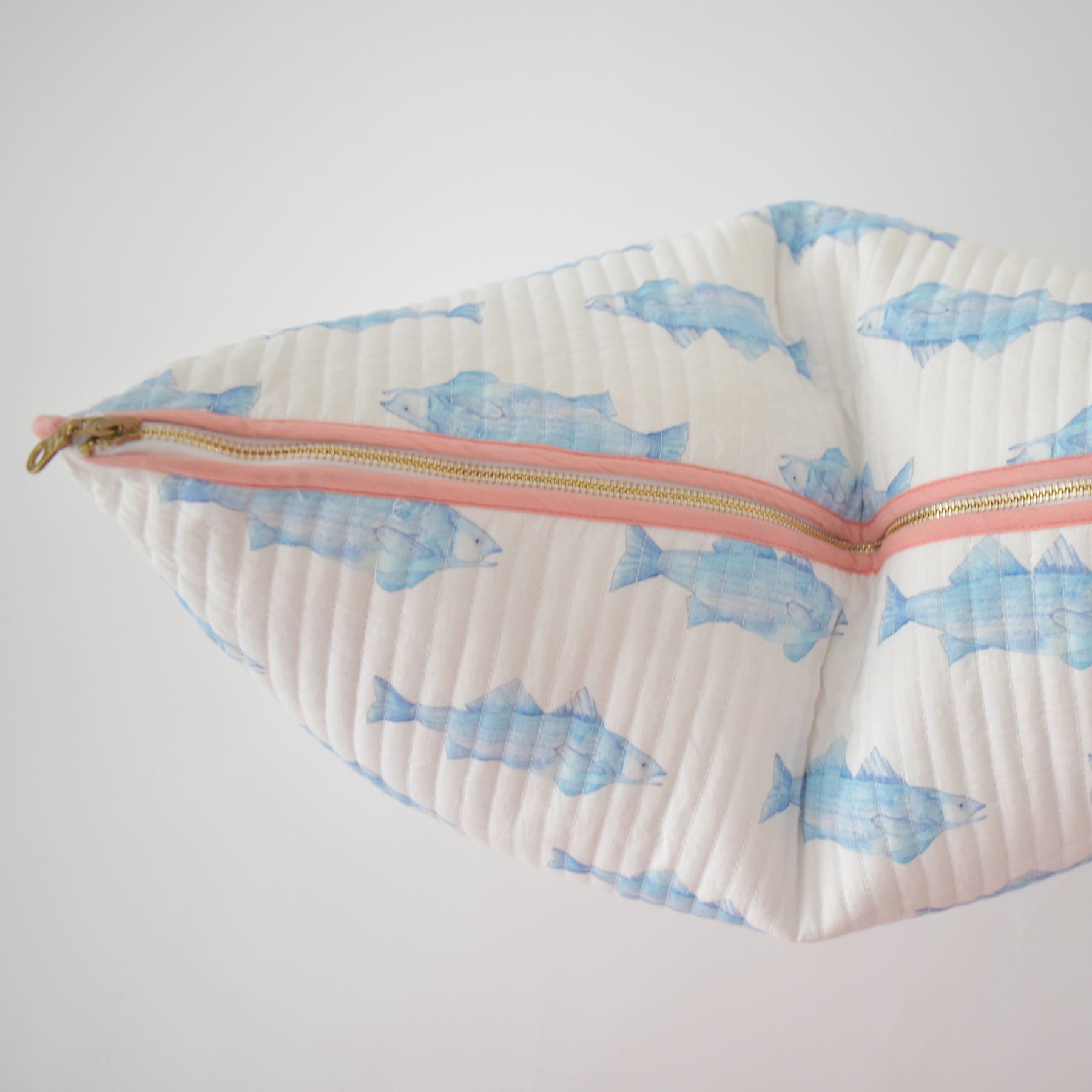 Oversized Pillow, Blue Fish by Sara Fitz