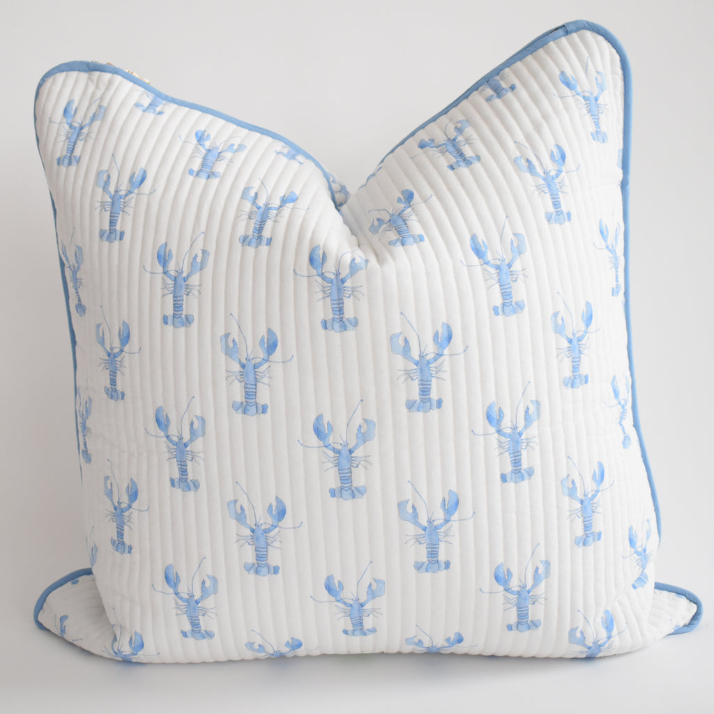 Oversized Pillow, Blue Lobster by Sara Fitz