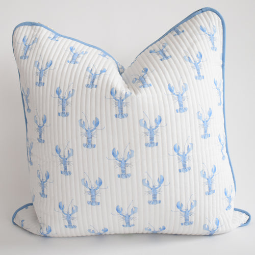 Oversized Pillow, Blue Lobster by Sara Fitz