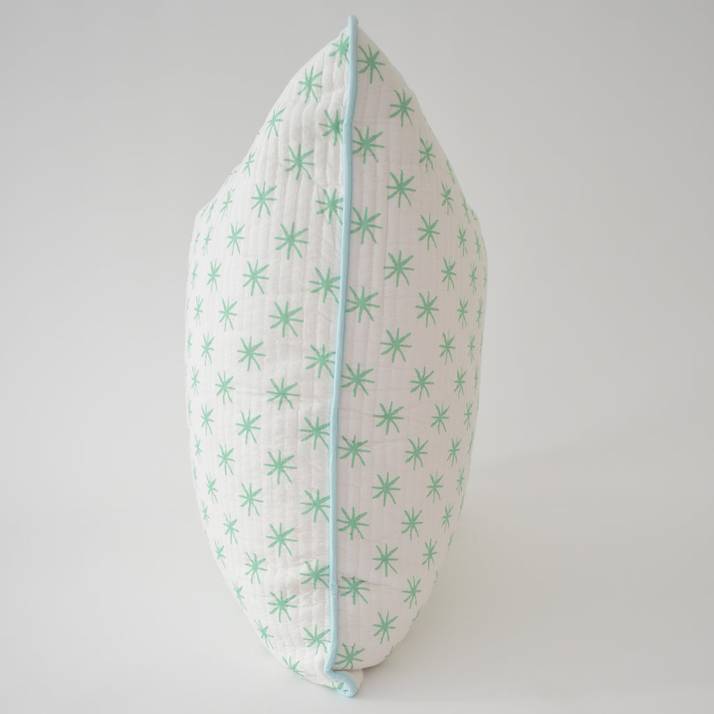 Oversized Pillow, Green Star by Sara Fitz