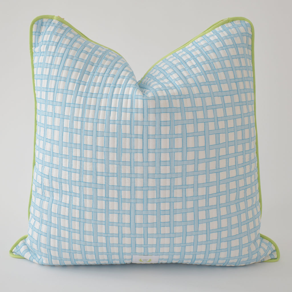 Oversized Pillow, Blue Weave by Sara Fitz