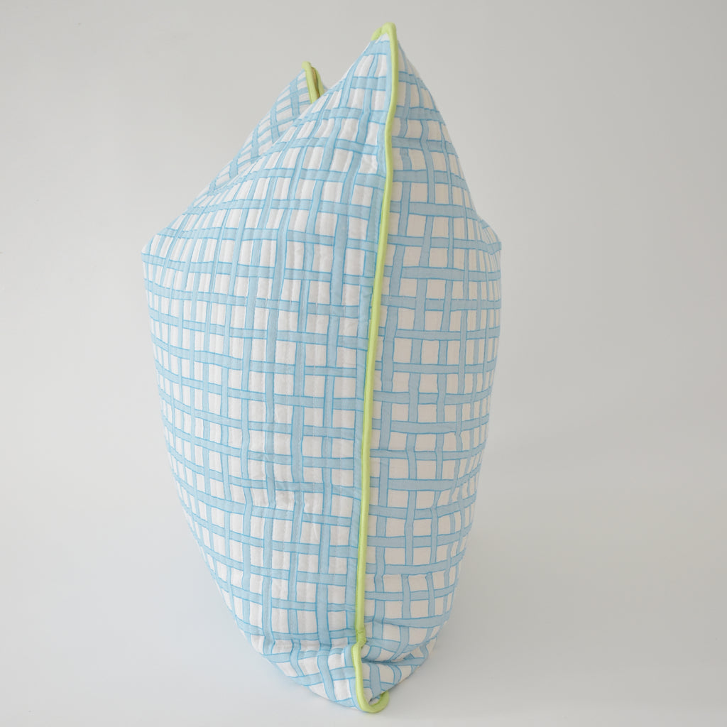 Oversized Pillow, Blue Weave by Sara Fitz