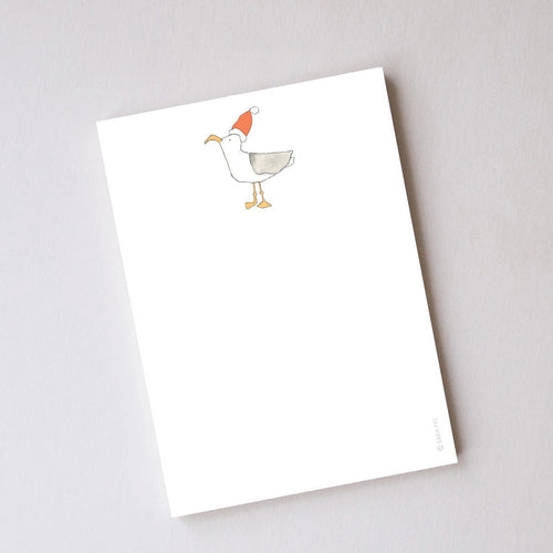 Santa Seagull Notepad by Sara Fitz