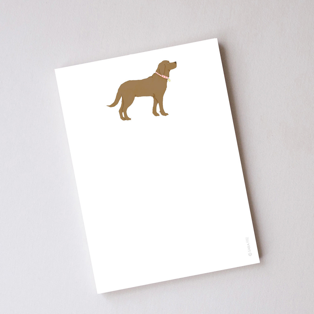Chocolate Pup Notepad by Sara Fitz