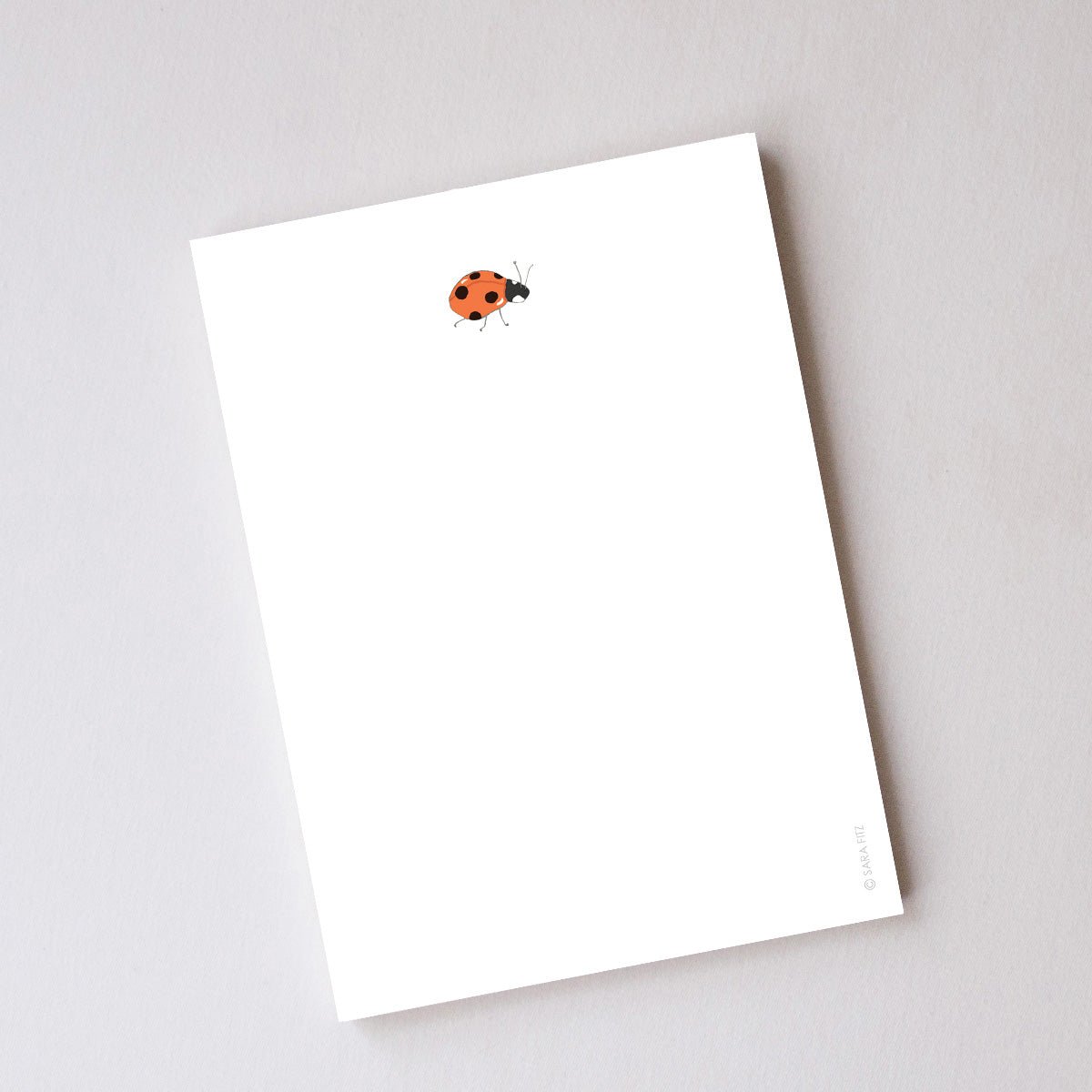 Sara Fitz Ladybug Notepad 5x7 Pages Made in USA