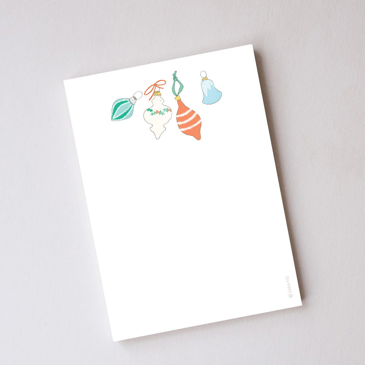 Vintage Ornaments Notepad by Sara Fitz