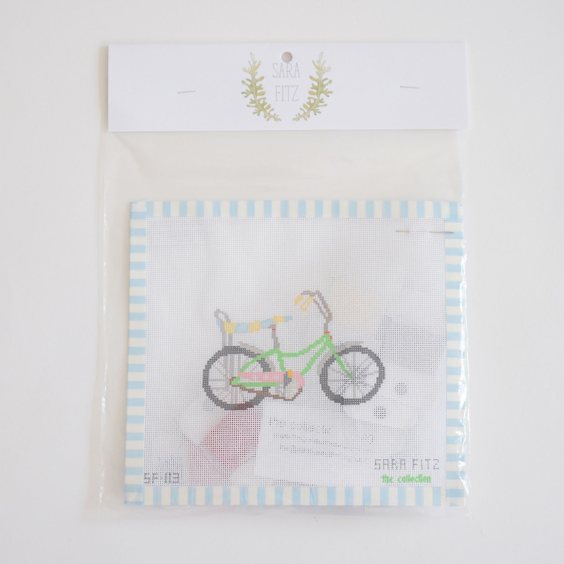 Banana Bike Needlepoint by Sara Fitz