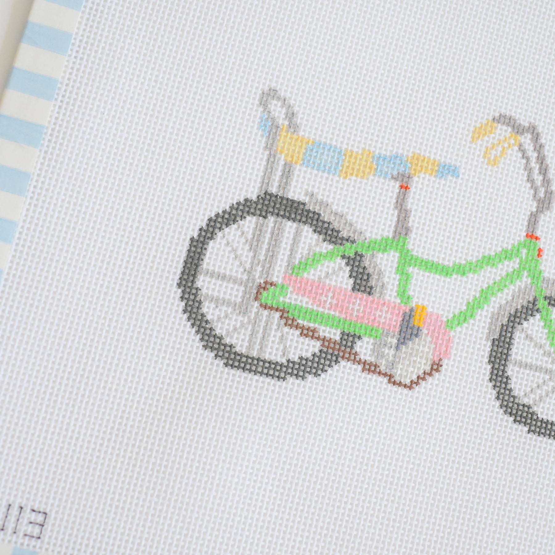 Banana Bike Needlepoint by Sara Fitz