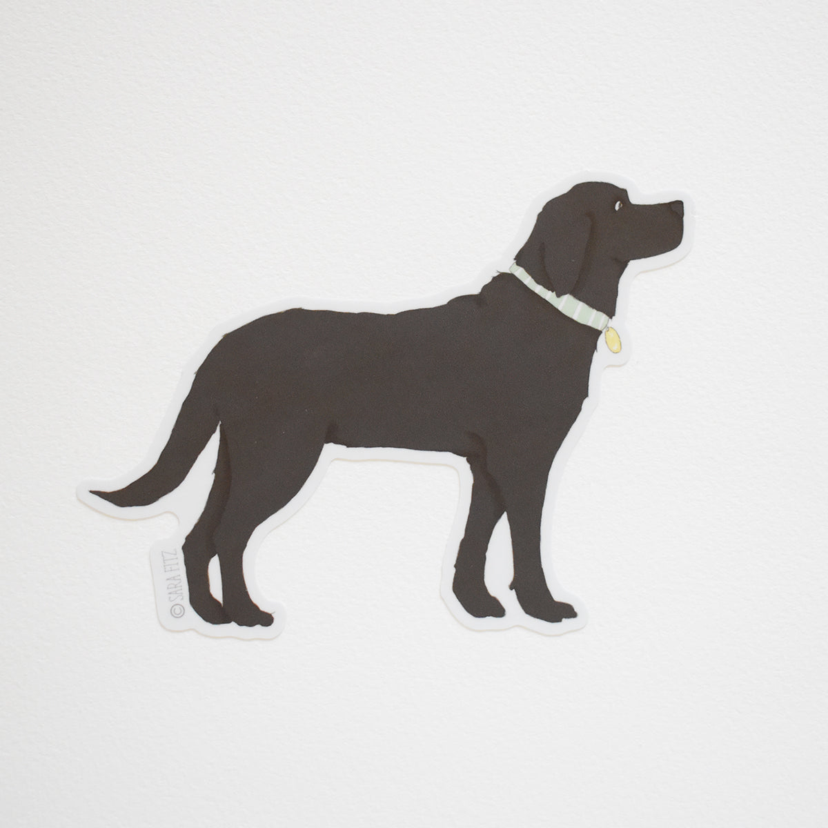 Black Pup Sticker by Sara Fitz