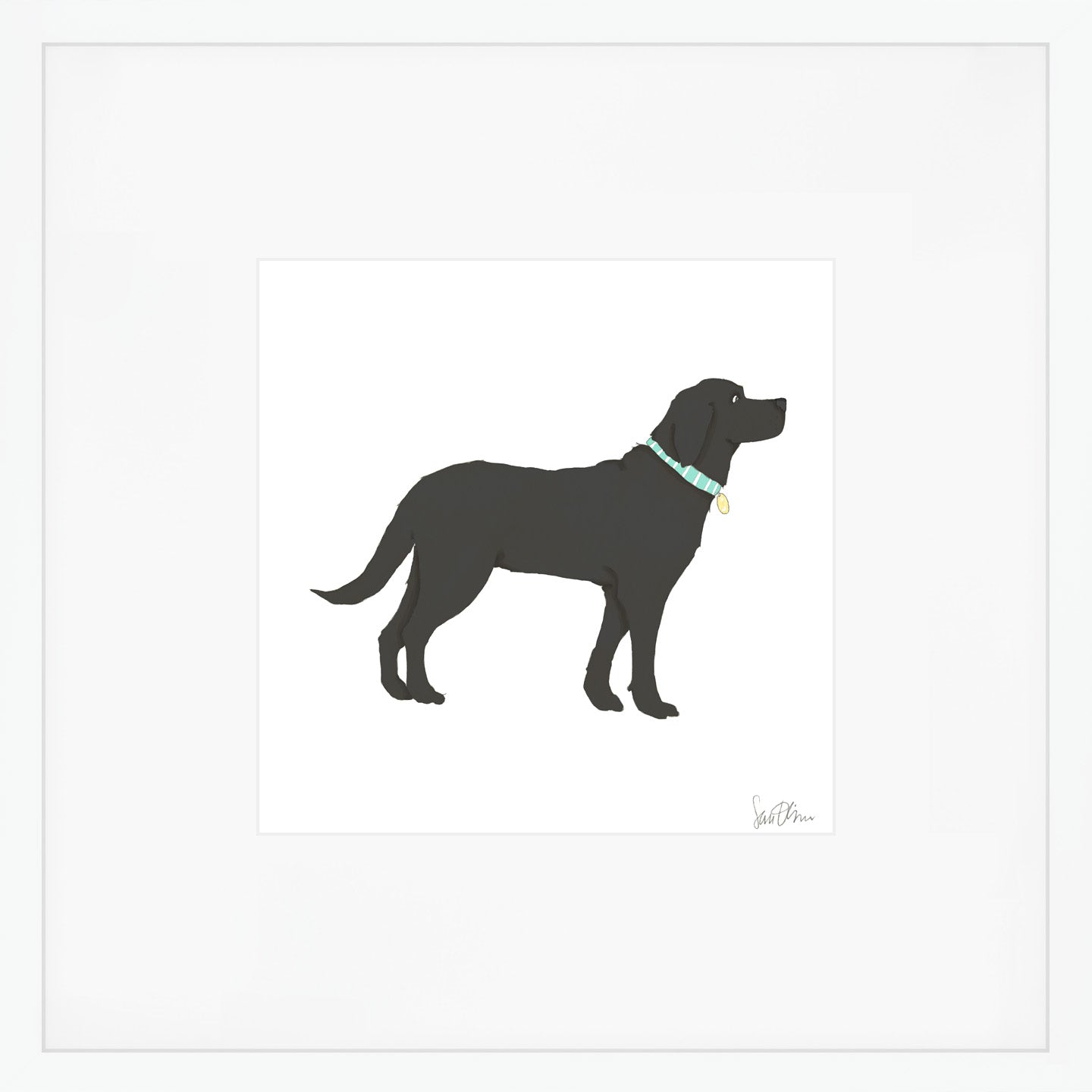 Black Pup Art Print by Sara Fitz
