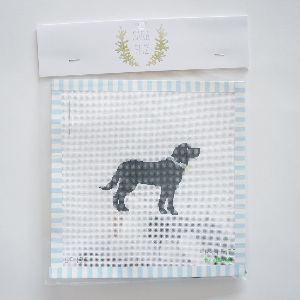 Black Pup Needlepoint