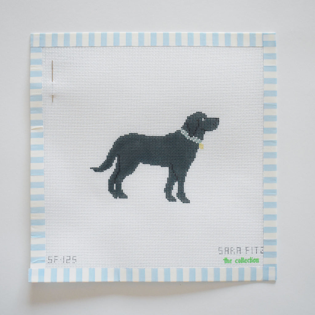 Black Pup Needlepoint