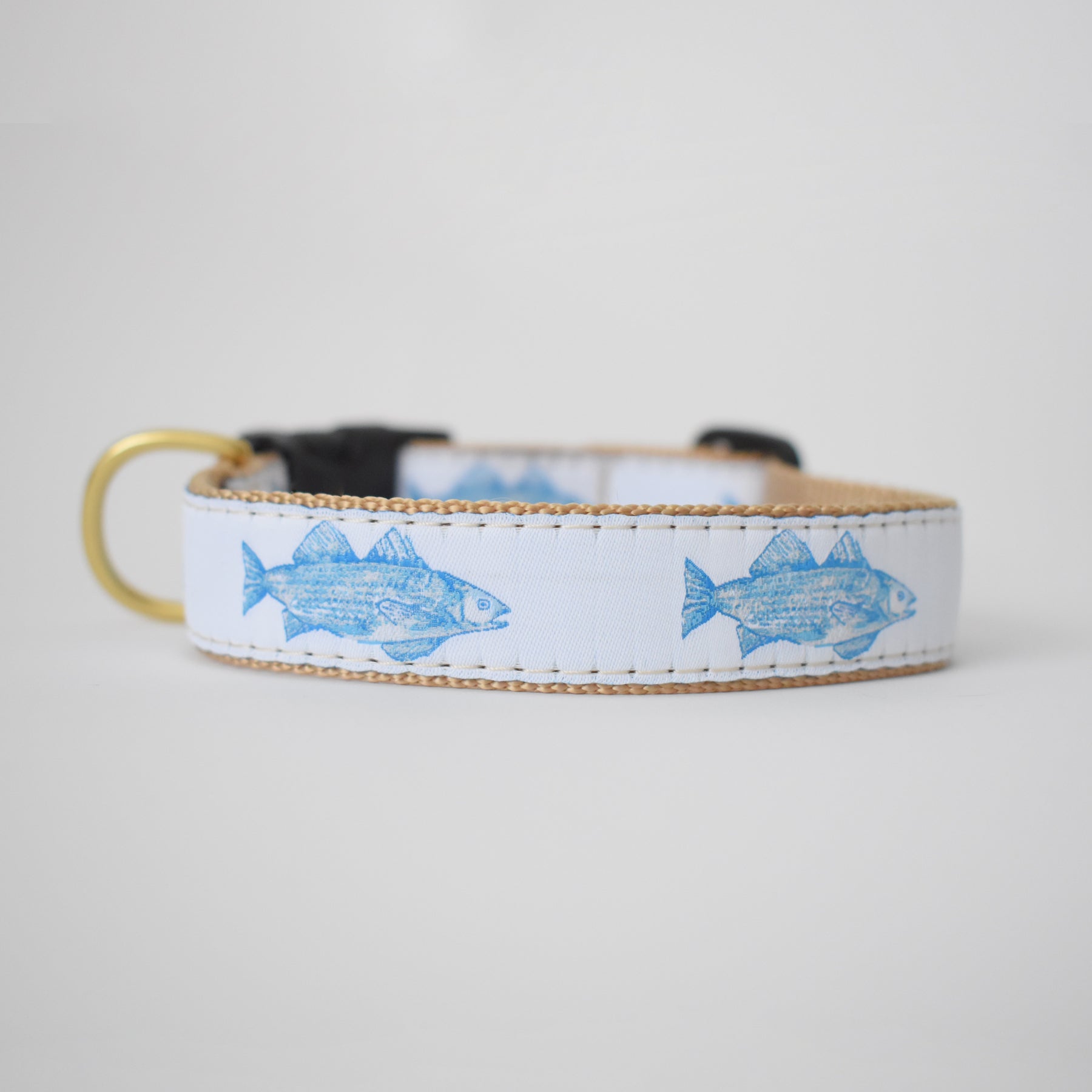 Dog Collar, Blue Fish by Sara Fitz