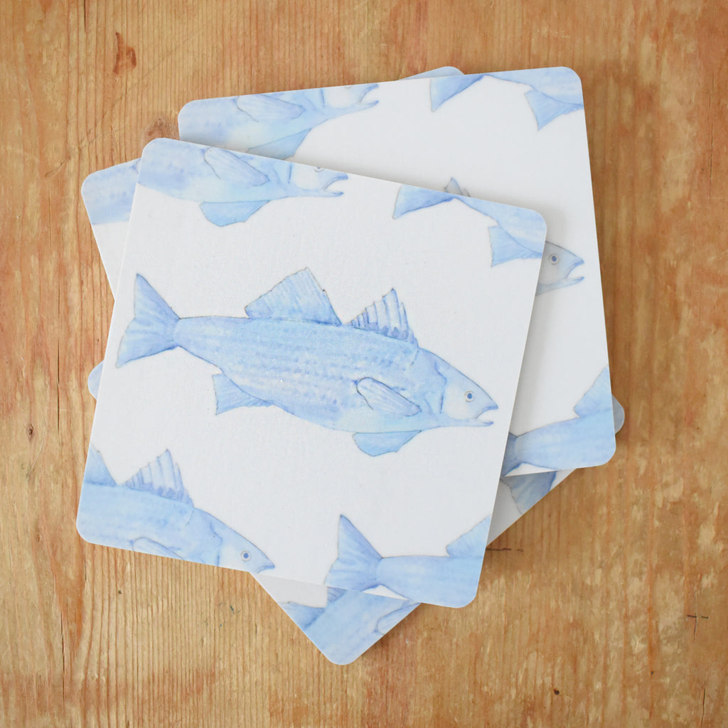 Blue Fish Coaster Set