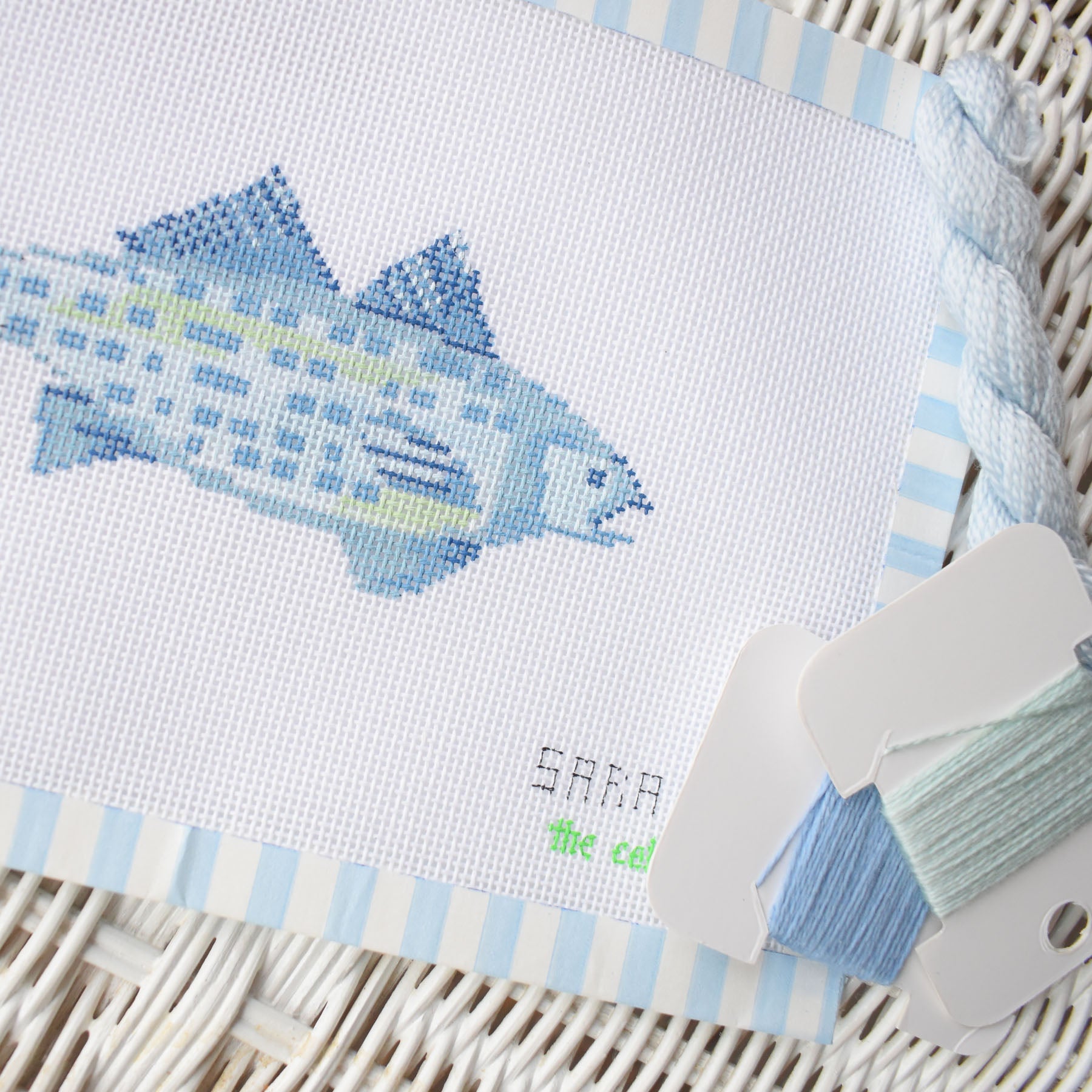 Blue Fish Needlepoint