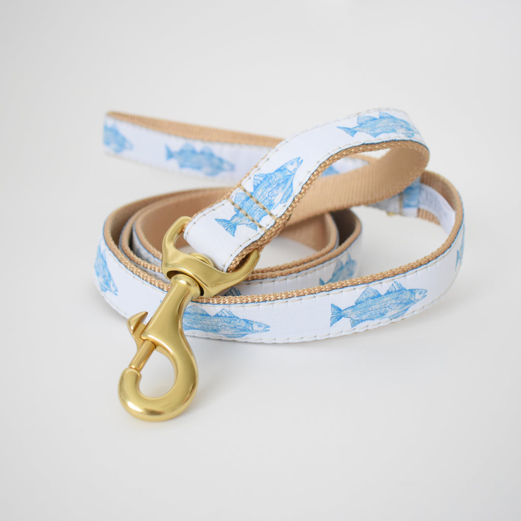 Dog Leash, Blue Fish by Sara Fitz