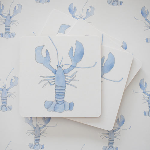 Blue Lobster Coaster Set