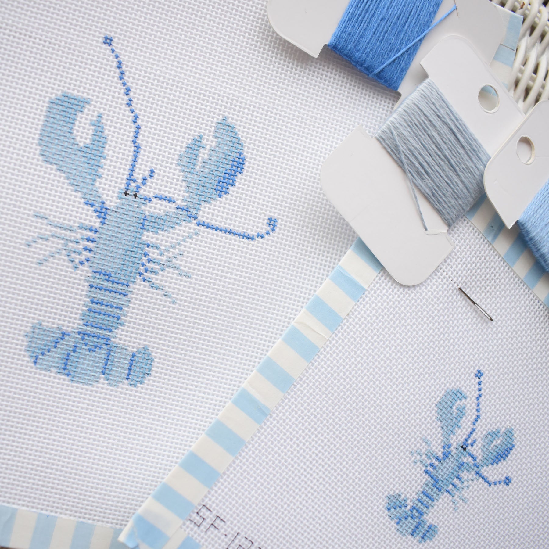 Blue Lobster Needlepoint