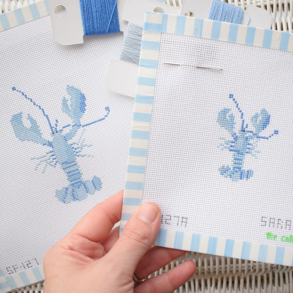 MINI Blue Lobster Needlepoint