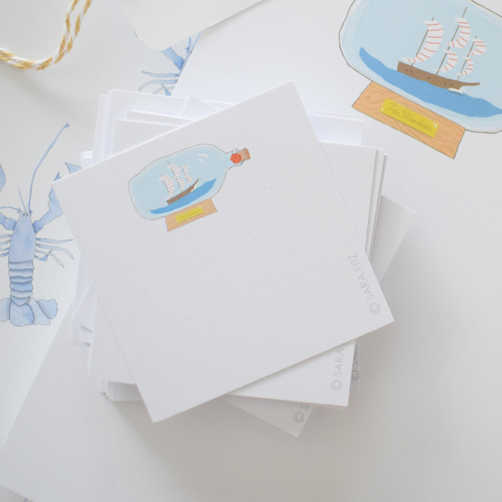 Boat in a Bottle Notelet