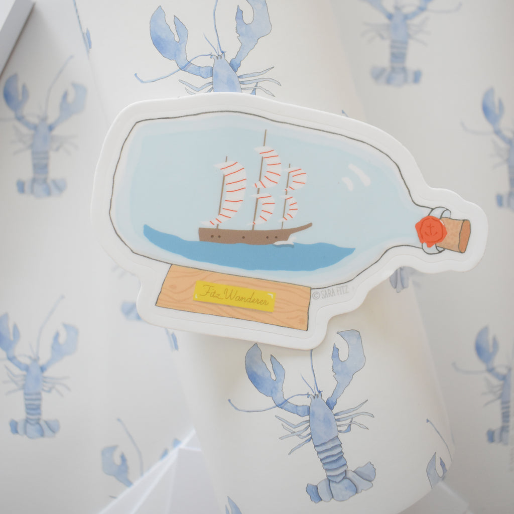 Boat in a Bottle Sticker