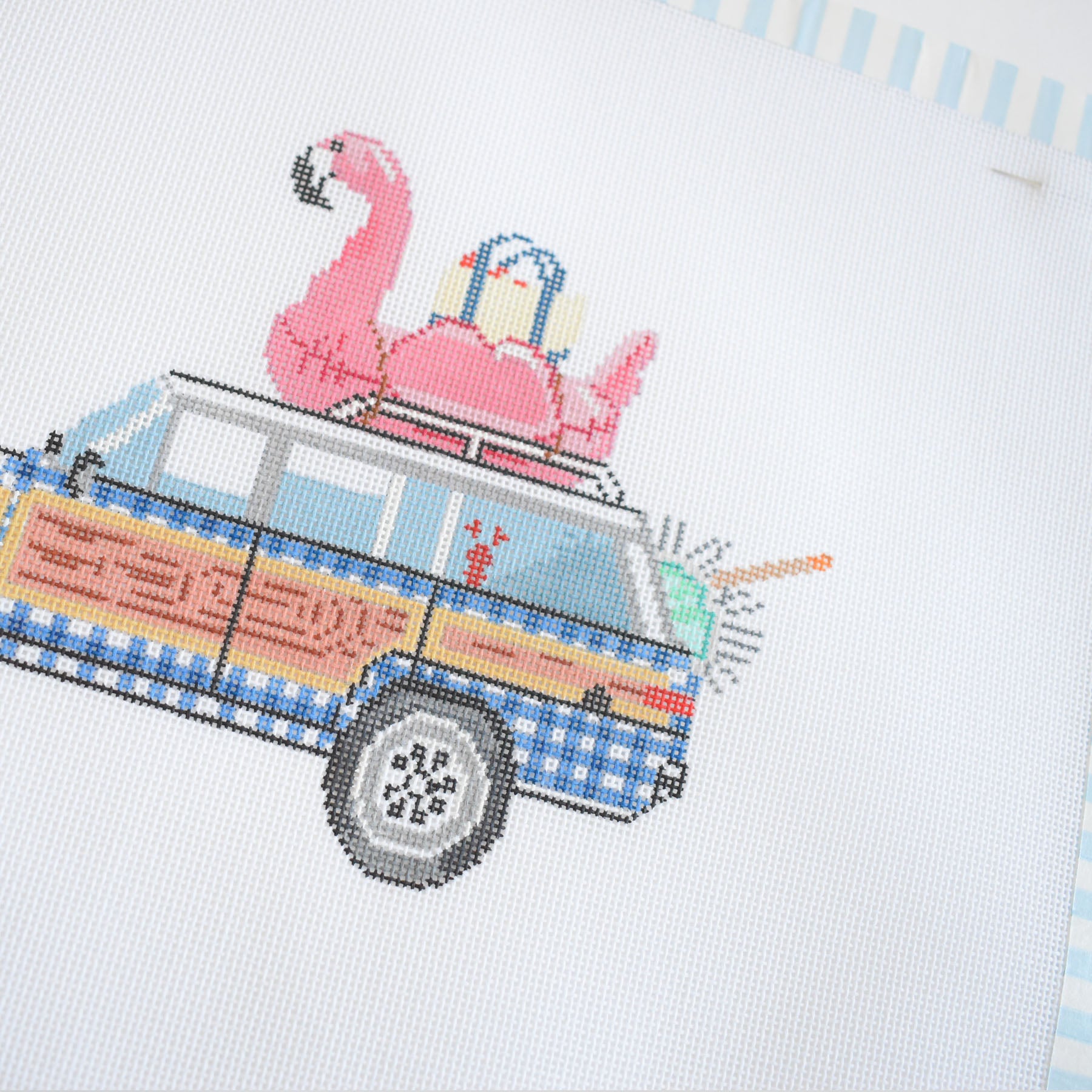 Checked Wagon Needlepoint