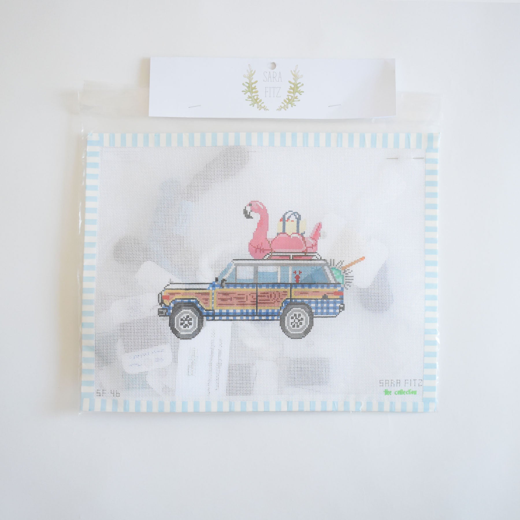 Checked Wagon Needlepoint