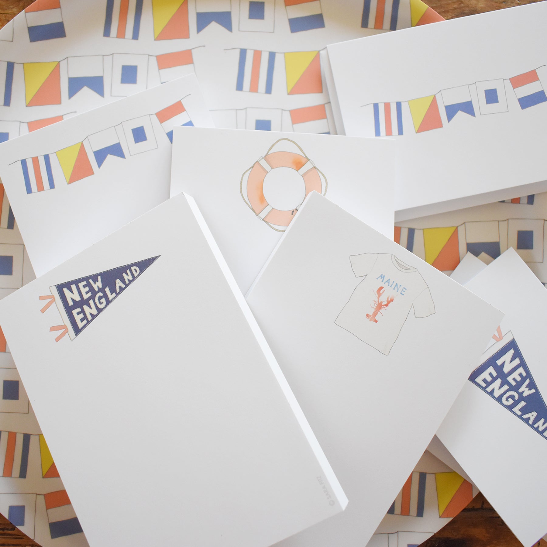 New England Pennant Notepad by Sara Fitz