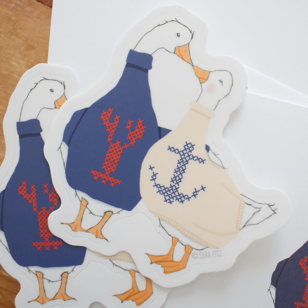 Coastal Geese Sticker