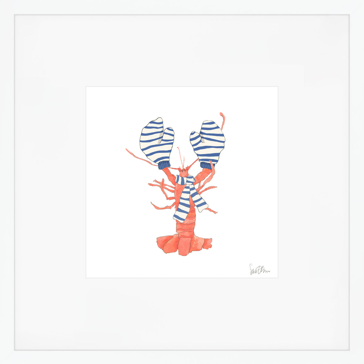Cozy Lobster Art Print by Sara Fitz