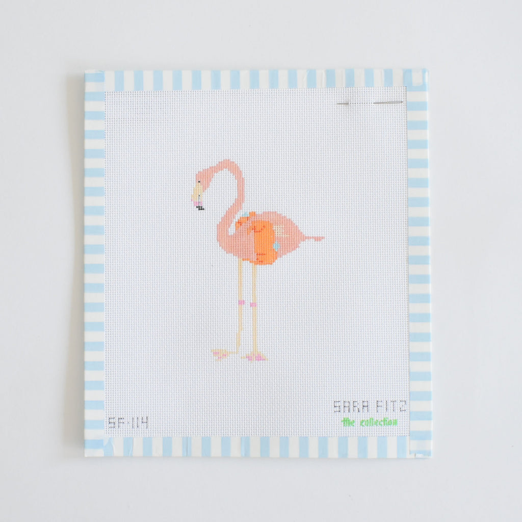 Flamingo Needlepoint by Sara Fitz