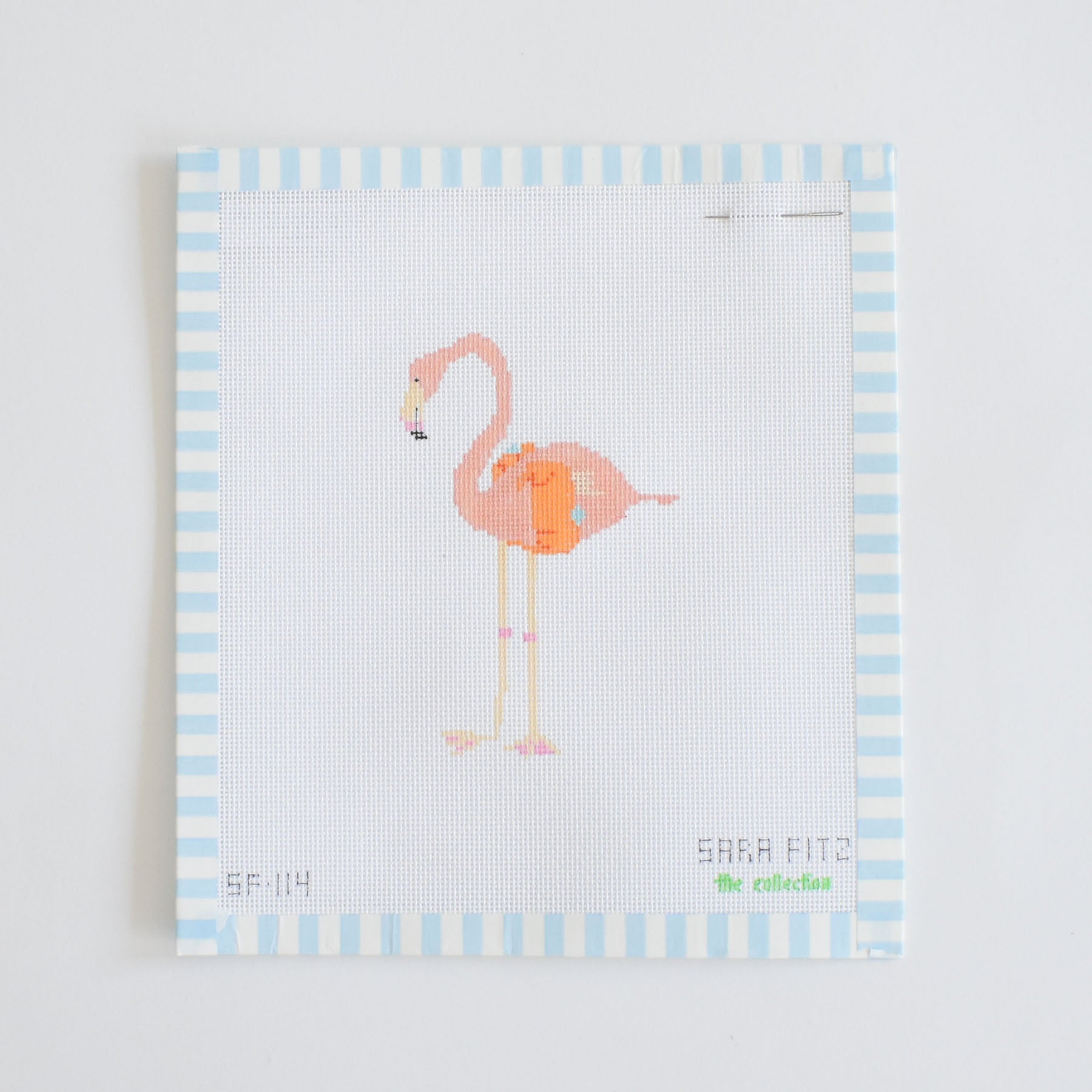 Flamingo Needlepoint by Sara Fitz