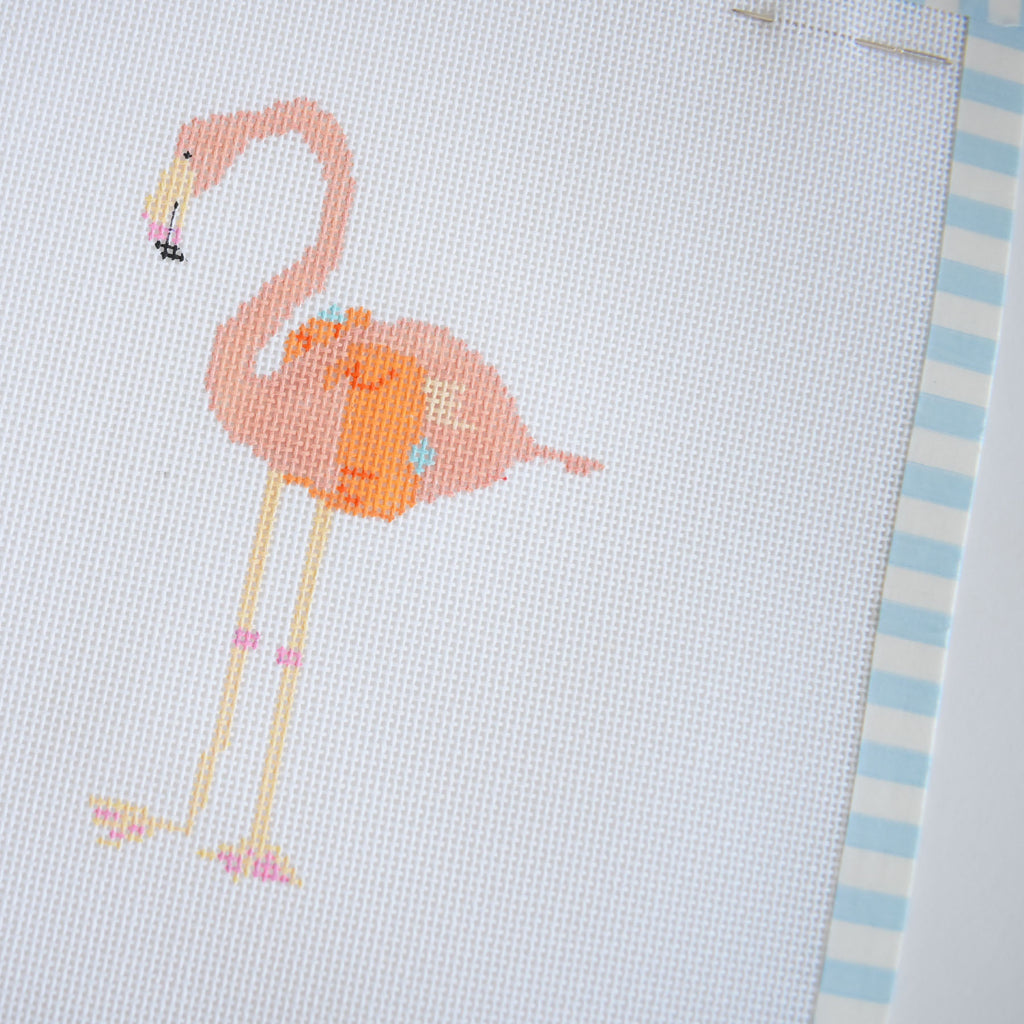 Flamingo Needlepoint by Sara Fitz