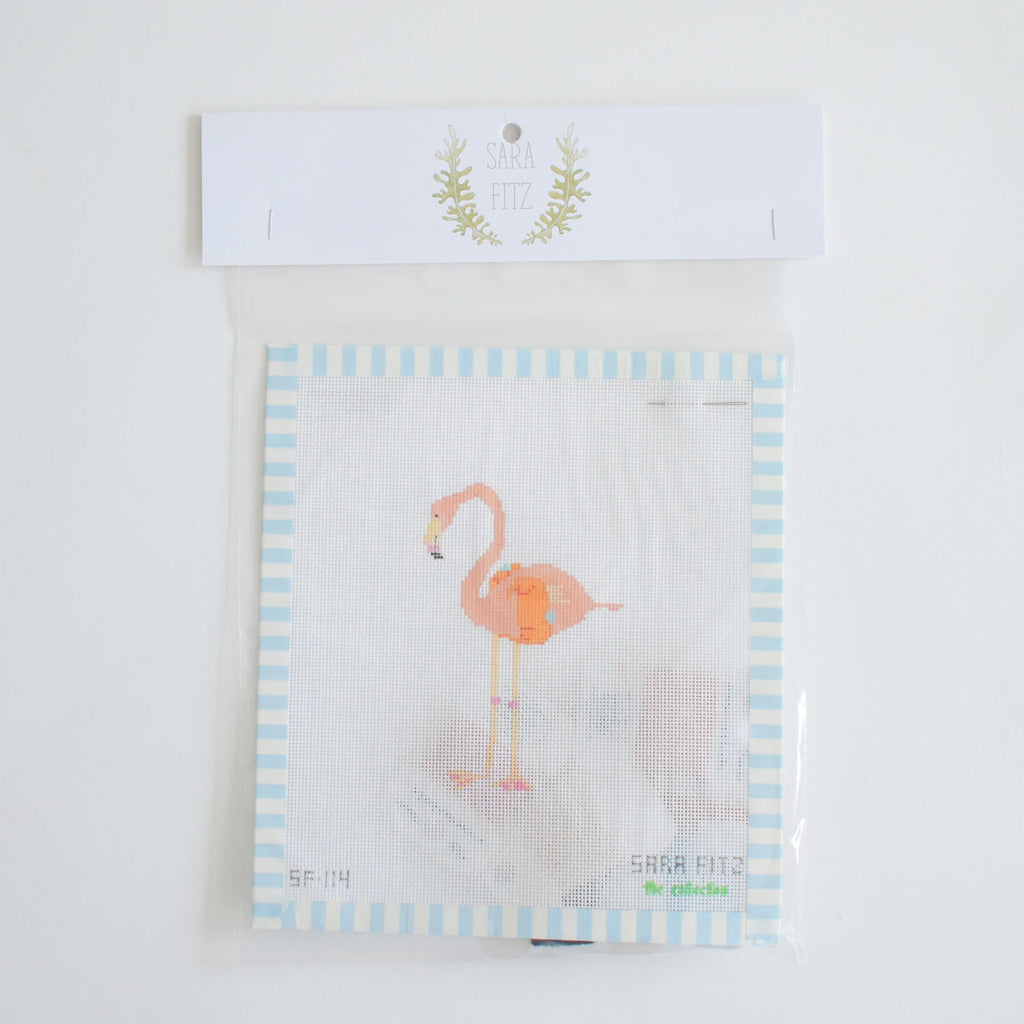 Flamingo Needlepoint by Sara Fitz