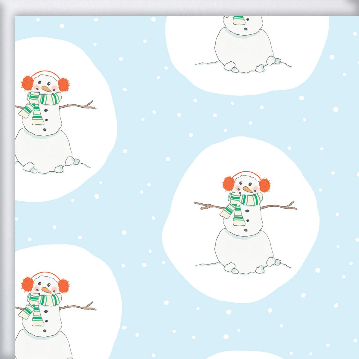 Happy Snowman Gift Wrap by Sara Fitz