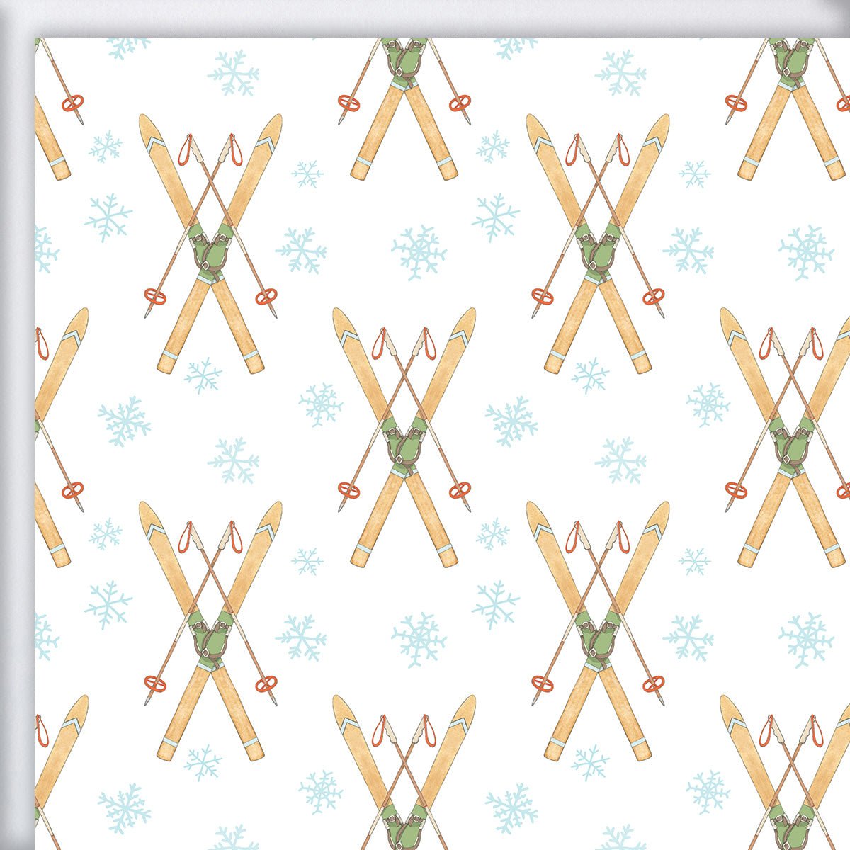 Vintage Skis Gift Wrap by Sara Fitz